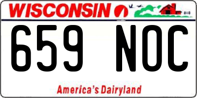 WI license plate 659NOC