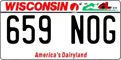 WI license plate 659NOG