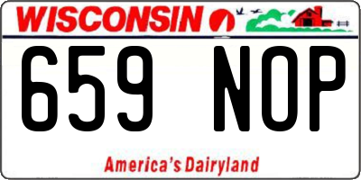 WI license plate 659NOP