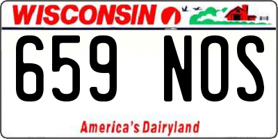 WI license plate 659NOS