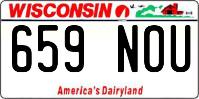 WI license plate 659NOU