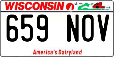WI license plate 659NOV