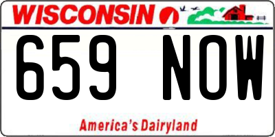 WI license plate 659NOW