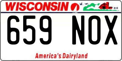 WI license plate 659NOX