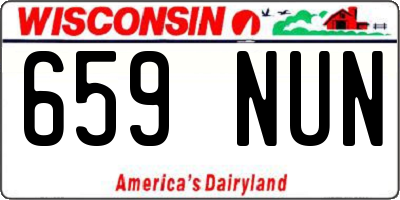 WI license plate 659NUN