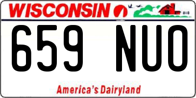 WI license plate 659NUO