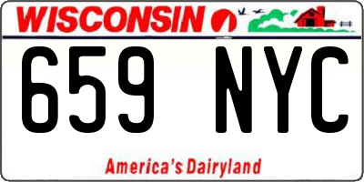WI license plate 659NYC