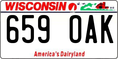 WI license plate 659OAK