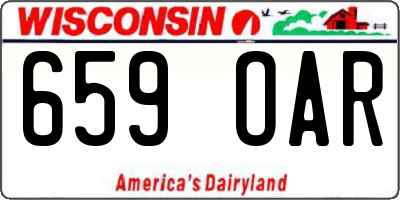 WI license plate 659OAR