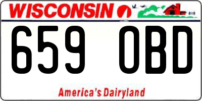 WI license plate 659OBD