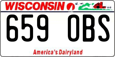 WI license plate 659OBS