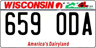 WI license plate 659ODA