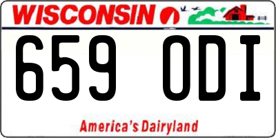 WI license plate 659ODI