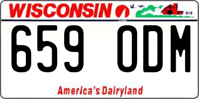 WI license plate 659ODM