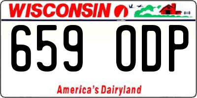 WI license plate 659ODP