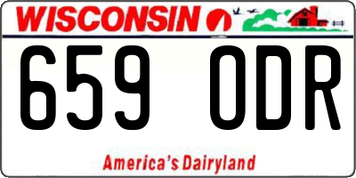 WI license plate 659ODR