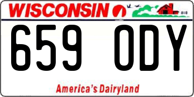 WI license plate 659ODY