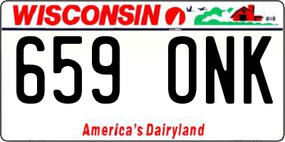 WI license plate 659ONK