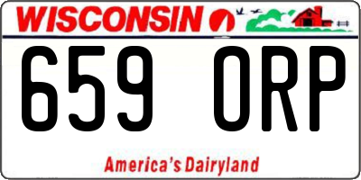 WI license plate 659ORP