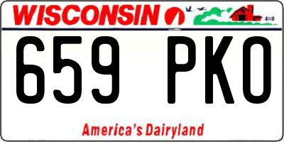 WI license plate 659PKO