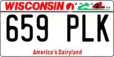 WI license plate 659PLK