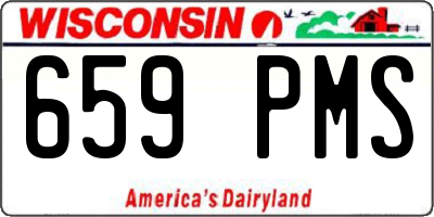 WI license plate 659PMS