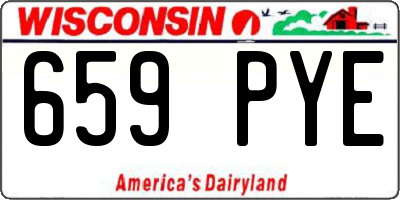 WI license plate 659PYE