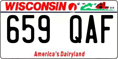 WI license plate 659QAF
