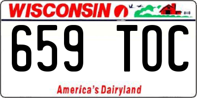 WI license plate 659TOC