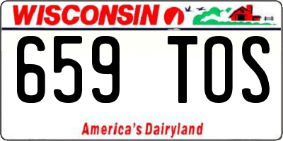 WI license plate 659TOS