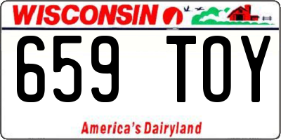 WI license plate 659TOY