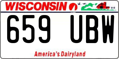 WI license plate 659UBW