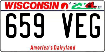 WI license plate 659VEG