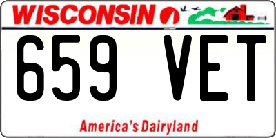 WI license plate 659VET