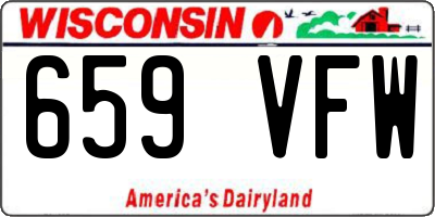 WI license plate 659VFW