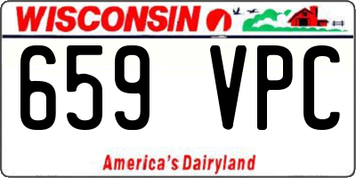 WI license plate 659VPC