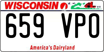 WI license plate 659VPO