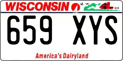 WI license plate 659XYS