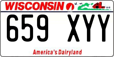WI license plate 659XYY