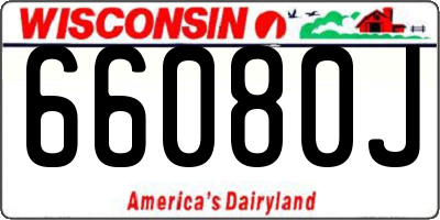 WI license plate 66080J