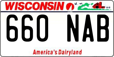 WI license plate 660NAB
