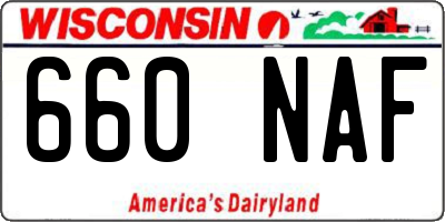 WI license plate 660NAF