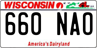 WI license plate 660NAO