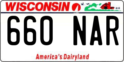 WI license plate 660NAR