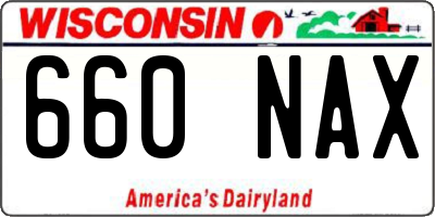 WI license plate 660NAX