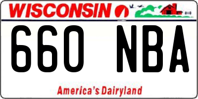 WI license plate 660NBA