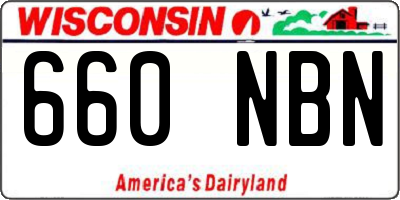 WI license plate 660NBN