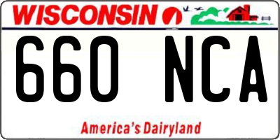 WI license plate 660NCA