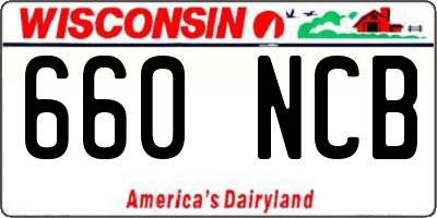 WI license plate 660NCB