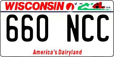 WI license plate 660NCC
